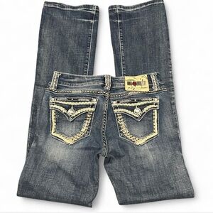L.A. Idol Blue Boot Cut Jeans with Embellished Pockets